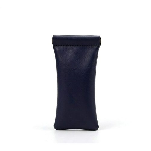 Leather Eyeglasses Pouch PU Soft Sunglasses Pouch Squeeze Top Portable Glasses Case Custom Logo