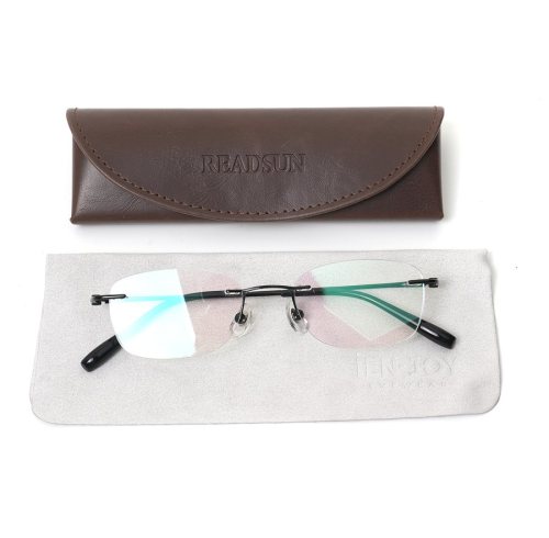 Men Optical Glasses Set with Leather Case and Accessories Prescription Eyewear Combo Kit