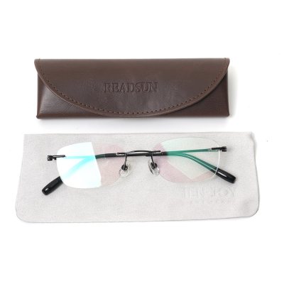 Men Optical Glasses Set with Leather Case and Accessories Prescription Eyewear Combo Kit