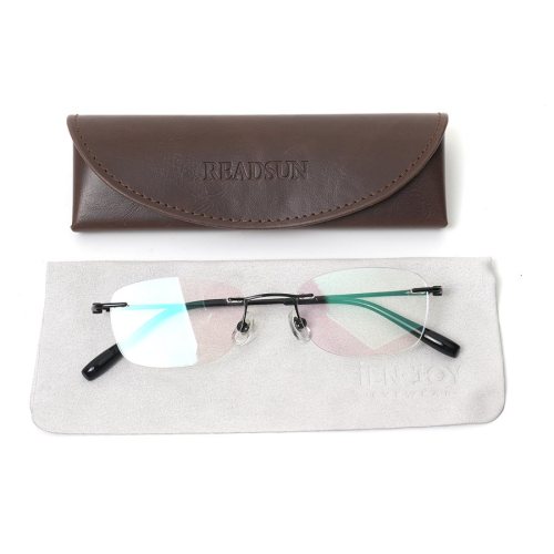 Men Optical Glasses Set with Leather Case and Accessories Prescription Eyewear Combo Kit