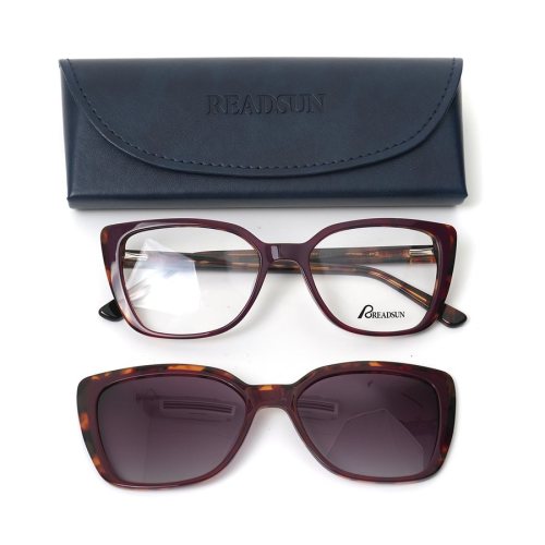 Magnetic Clip-On Sunglasses Set UV400 Fitover Glasses with Case for Prescription Glasses