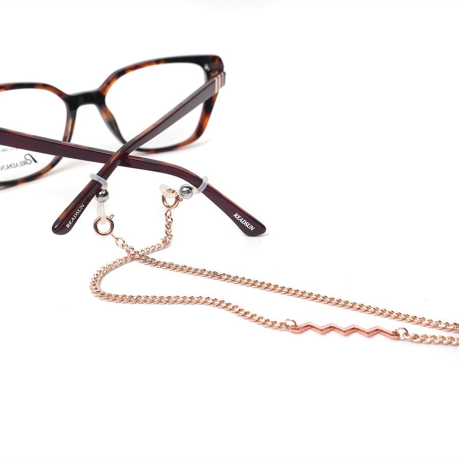 Gold eyeglasses chain detail