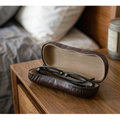 Hardshell Eyeglasses Case Lightweight Portable Classical PU Leather Women Men