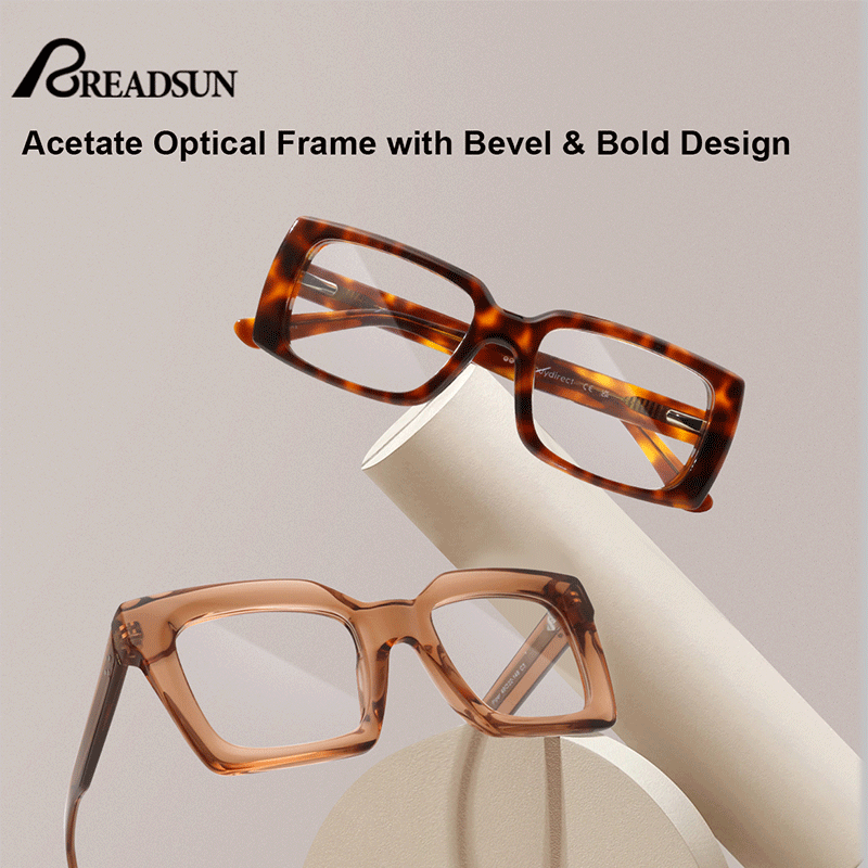 Acetate Optical Frame with Bevel & Bold Design