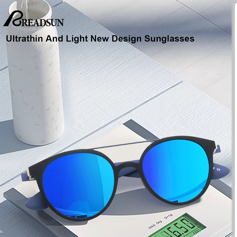 Polarized Retro Ladies Sunglasses With Round Shape Recycled Tr Material