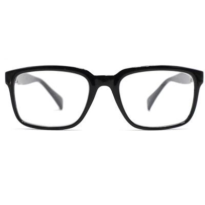 Black Fashion Black Square Spring Hinge Plastic CE Reading Glasses for Men