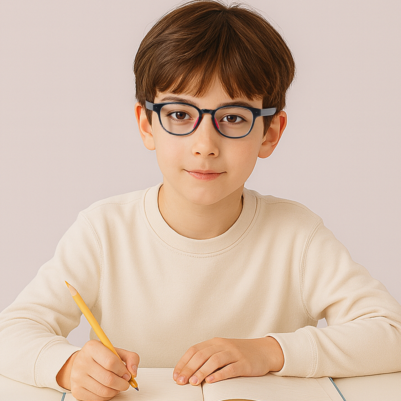 kids non prescription glasses OTRK927014 three-quarter view in custom colour range