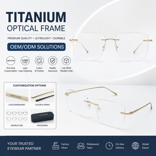 Wholesale Titanium Eyeglass Frames China Rimless Eyewear Manufacturer