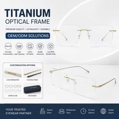 Wholesale Titanium Eyeglass Frames China Rimless Eyewear Manufacturer