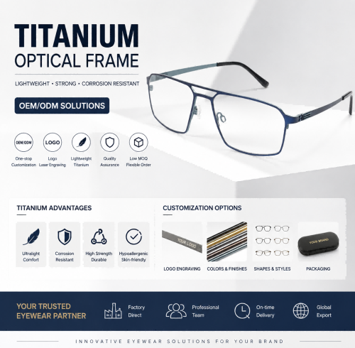 Wholesale Titanium Aviator-style Eyeglass Frames Custom Aviator Frames Eyeglass China Titanium Eyewear Manufacturing