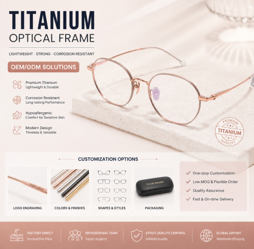 China Retro Metal Optical Frame Wholesale Titanium Eyeglass Frames Manufacturers