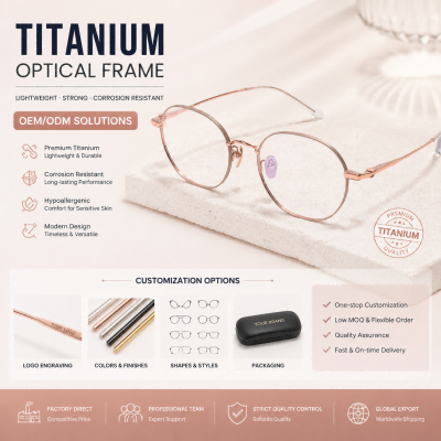 China Retro Metal Optical Frame Wholesale Titanium Eyeglass Frames Manufacturers