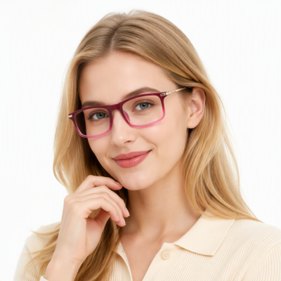 Readsun Fashionable Luxury Square Lightweight Pc Reading Glasses Custom Blue Light Blocking Women Reader Eyewear with metal temple