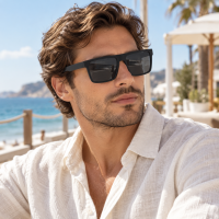OEM Wholesale Classic Square Acetate Polarized Sunglasses for Men
