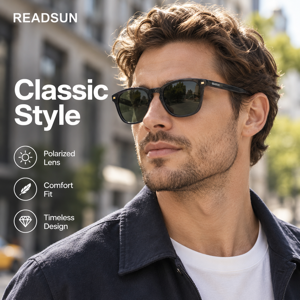 25C266A classic acetate polarized sunglasses main view