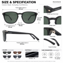 Unisex UV400 Wholesale Classic Acetate Polarized Sunglasses with Metal Accents