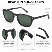 Unisex UV400 Wholesale Classic Acetate Polarized Sunglasses with Metal Accents