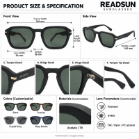 Custom OEM Wholesale High-Quality UV400 Metal Accent Streetwear Bold Geometric Polarized Sunglasses