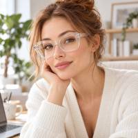 manufacturer Wholesale Cat Eye Thick Plastic Reading Glasses with Metal Hinge