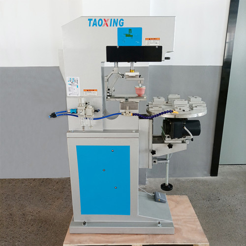 Semi-Automatic Four-Station Rotary Table Single-Color Pad Printing Machine