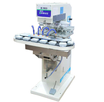 4 Colors Pad Printer Tampon Printing Machine With Conveyor For Kid's Toy Printing