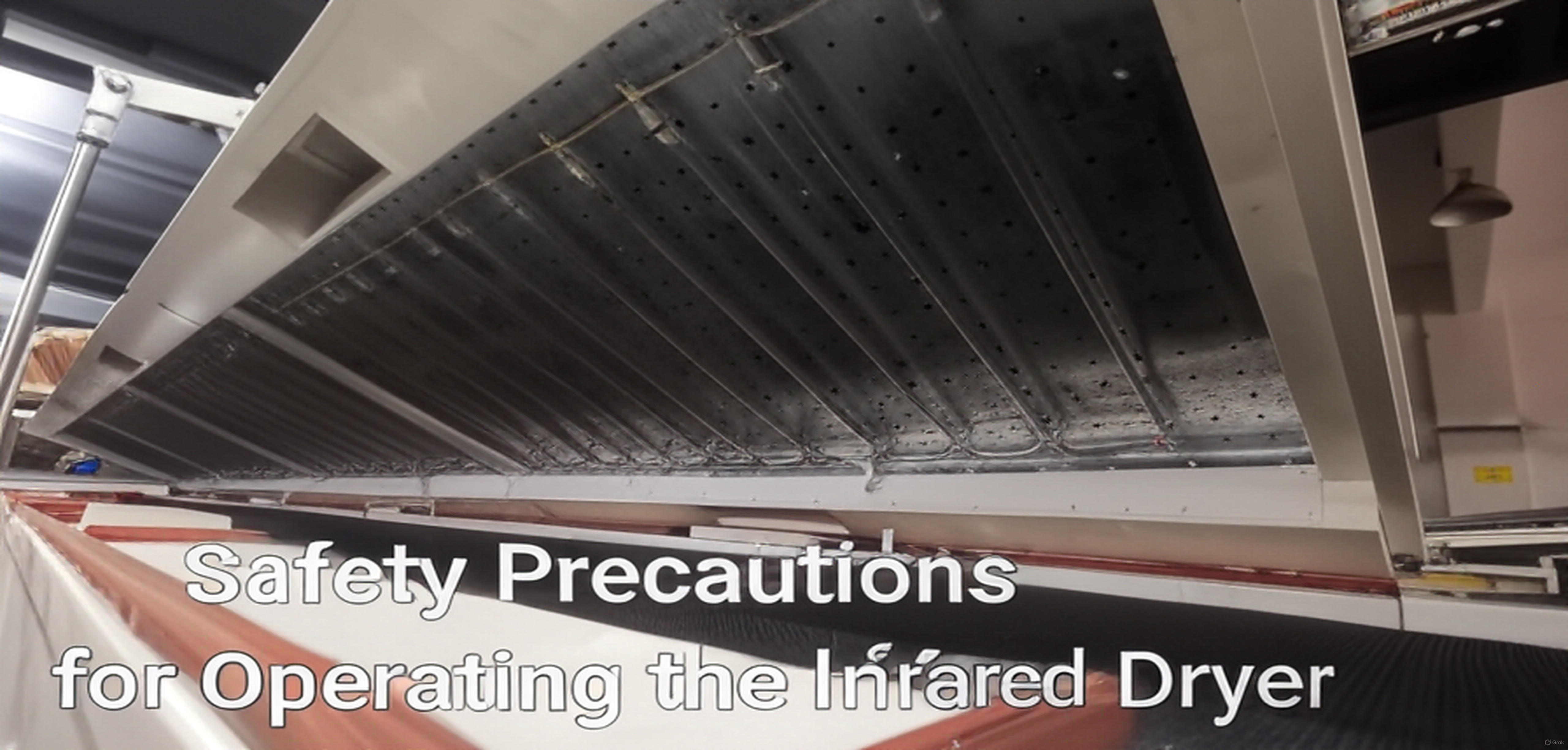 What are the safety precautions for operating the infrared dryer?