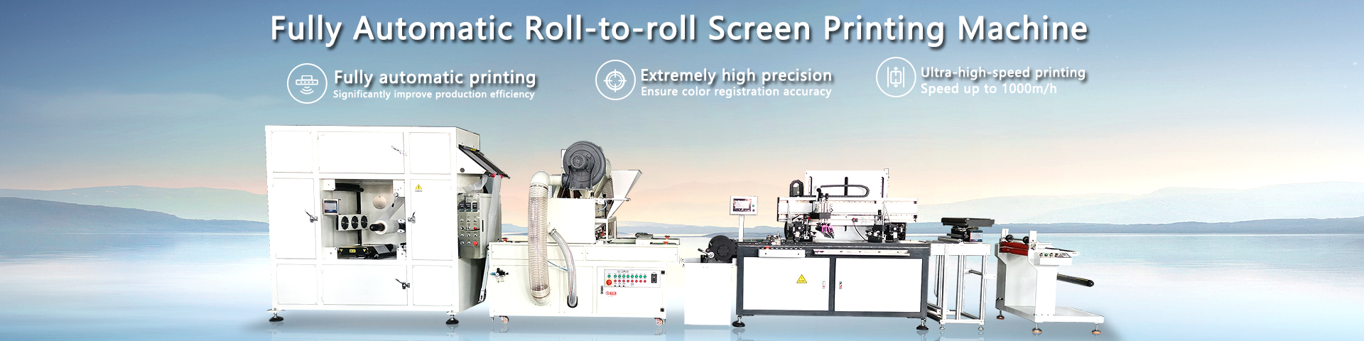 Automatic roll to roll screen printing machine