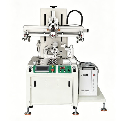 Servo Curved Surface Screen Printing and Curing Integrated Machine TX-500SF-LED For Glass Bottles and Cups