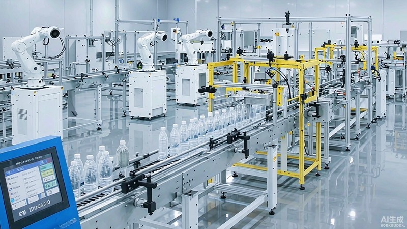 Servo-driven bottle screen printing production line in a clean workshop