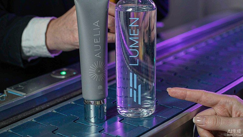 Quality inspection of freshly screen-printed bottles under bright light
