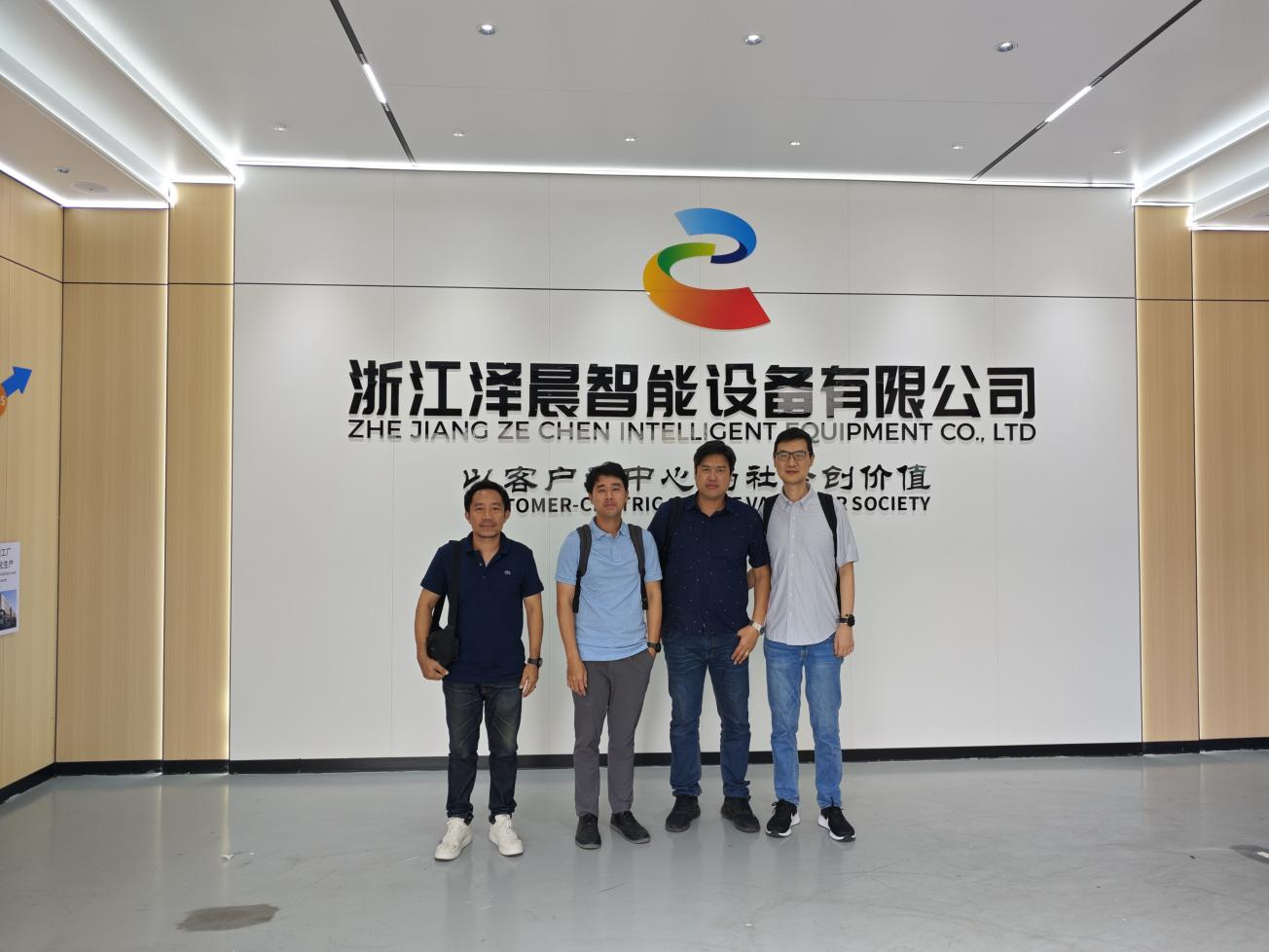 group photo with customer
