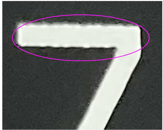 Screen printing jagged edge example