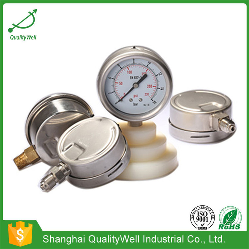 bezel oil filled pressure gauge PG400OVB QualityWell