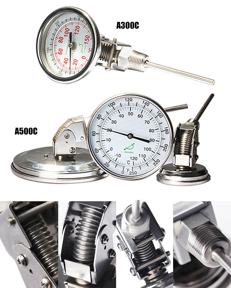 adjustable connection bimetal thermometer A series A type
