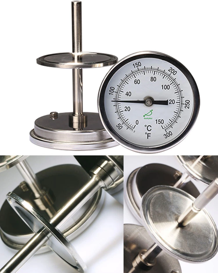 back connection bimetal thermometer T series T400CF Flange mounted bimetal thermometer