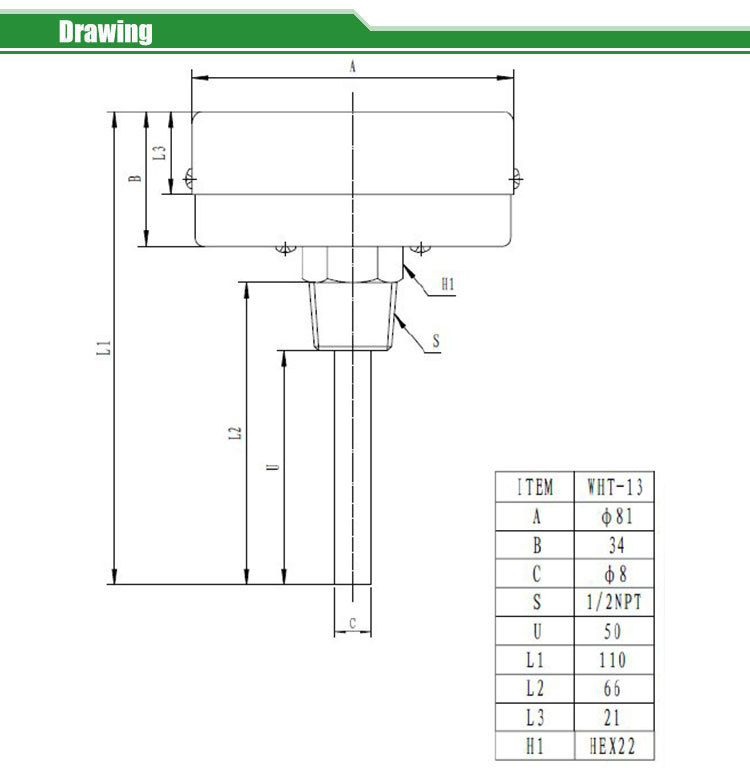 Tridicator-boiler gauge WHT-13