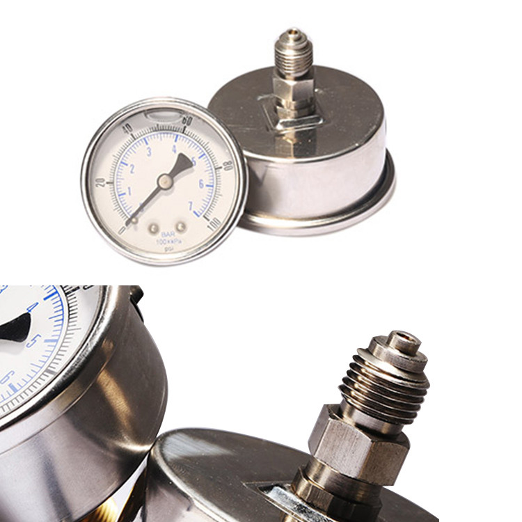 back connection oil filled pressure gauge PG400OV