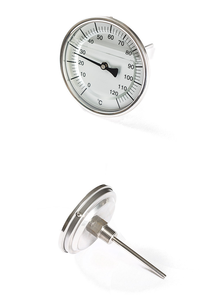 100mm dial oil filled bimetal thermometer