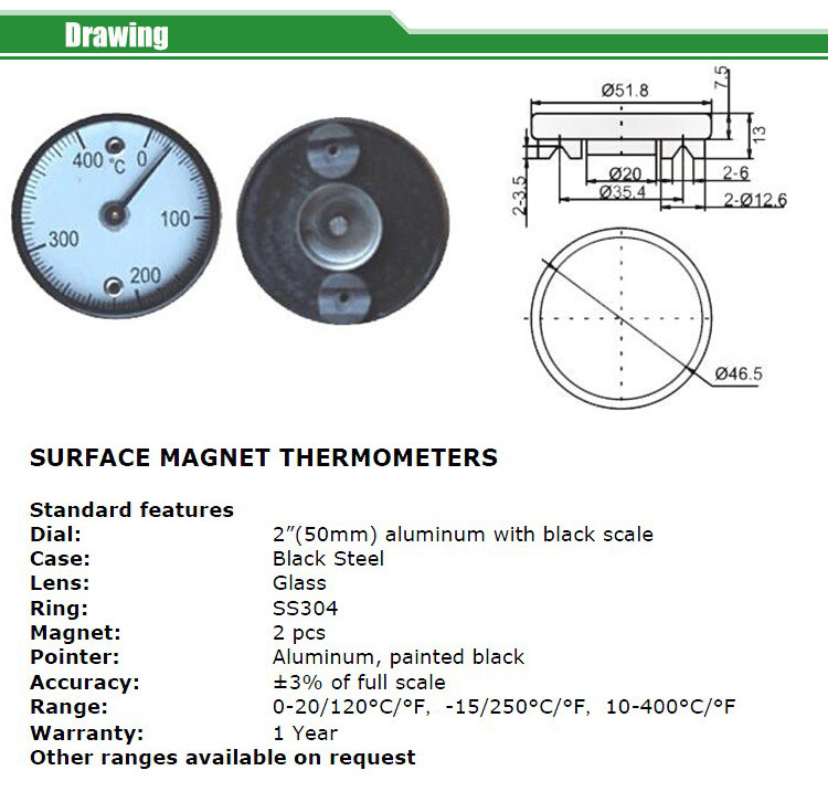Double magnet thermometer ST200DM
