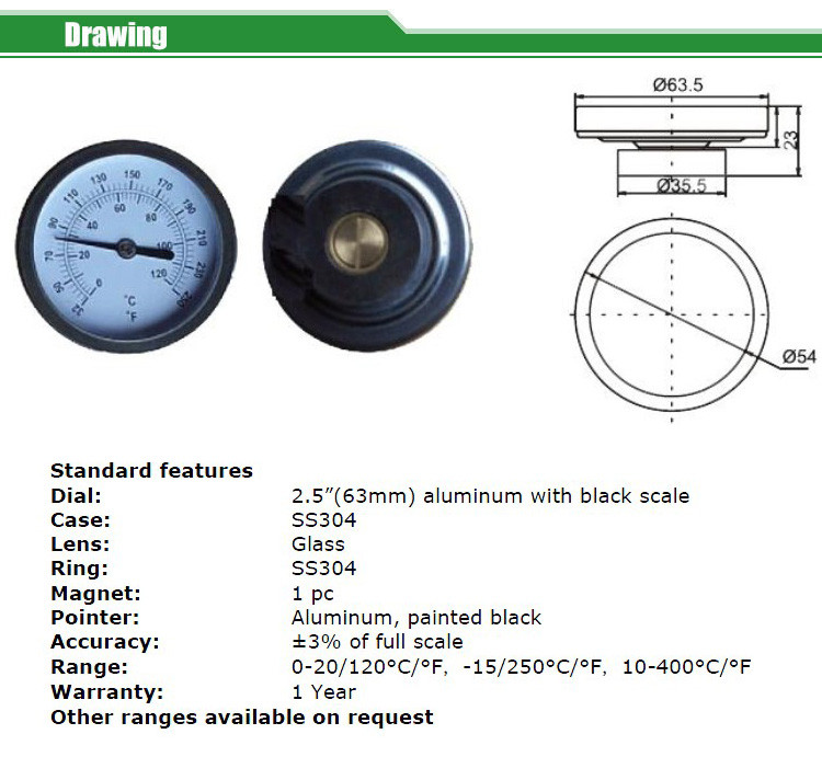 Single magnetic thermometer ST221SM