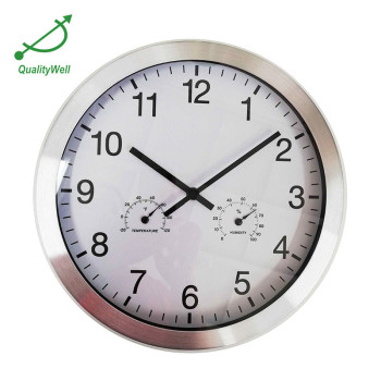 Wall Clock With Thermometer/Temperature & Hygrometer/Humidity 300mmal