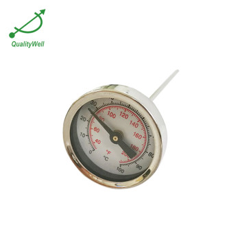 40mm diameter pocket bimetal thermometer with thread