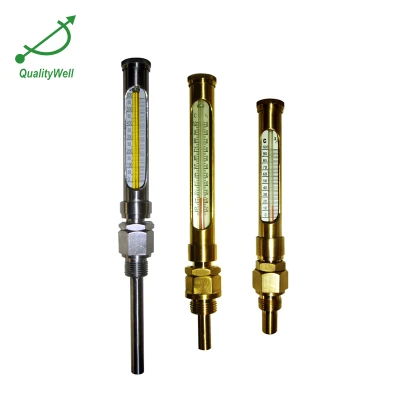 Round glass thermometer with protective case DG-C