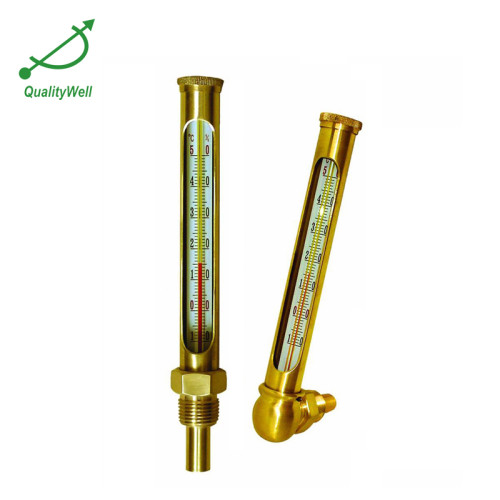 Round glass thermometer with protective case DG-C
