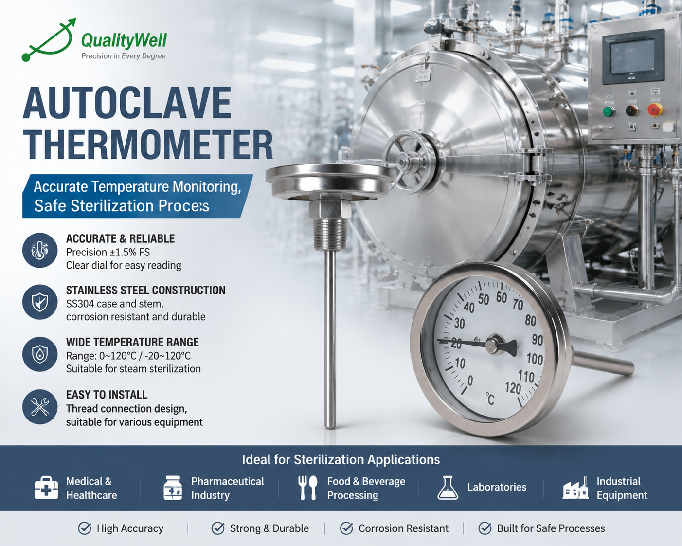 Autoclave Thermometer: Ensuring Accurate Temperature Control in Sterilization Processes