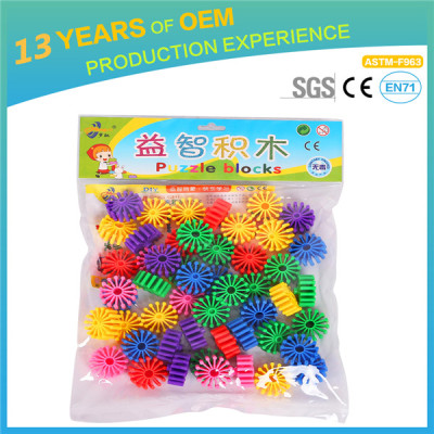 Hight quality plastic wheels blocks toys, colorful stack building block for kids