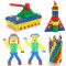 china toys 2*3 cm colorful pp material Plastic building bricks, diy toys set MC004-33 rocket bulett blocks