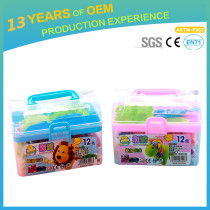 Kid modeling clay factory provide baby colored clay with clay tool set in suitcase