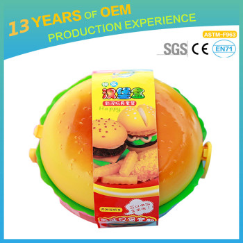 14 colors baby dough, Yiwu  hamburger shaped children's dough customization