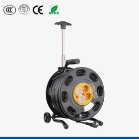 230V France type cable reel with 4 french outlets
